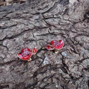 💋💜 Red Hat Ladies 🎀 Earrings Clip